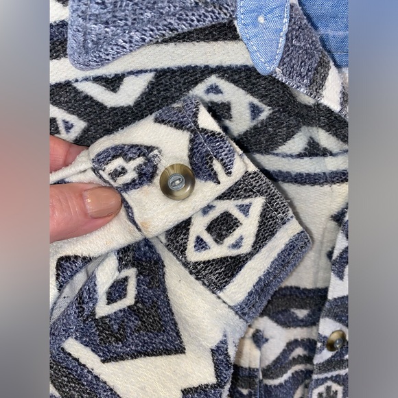 Vintage early 90’s Quiksilver Saltwater Denim Aztec Cotton Jacket L - Picture 6 of 10